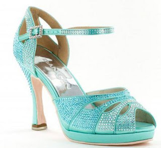 Zapato de baile Verde agua con strass de Salsaropa