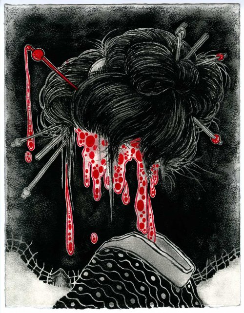 yuko shimizu ilustrações revistas mulheres fortes gueixas japão