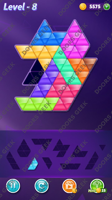 Block! Triangle Puzzle 10 Mania Level 8 Solution, Cheats, Walkthrough for Android, iPhone, iPad and iPod