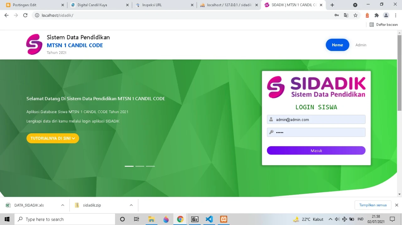 Aplikasi Sidadik Berbasis Website