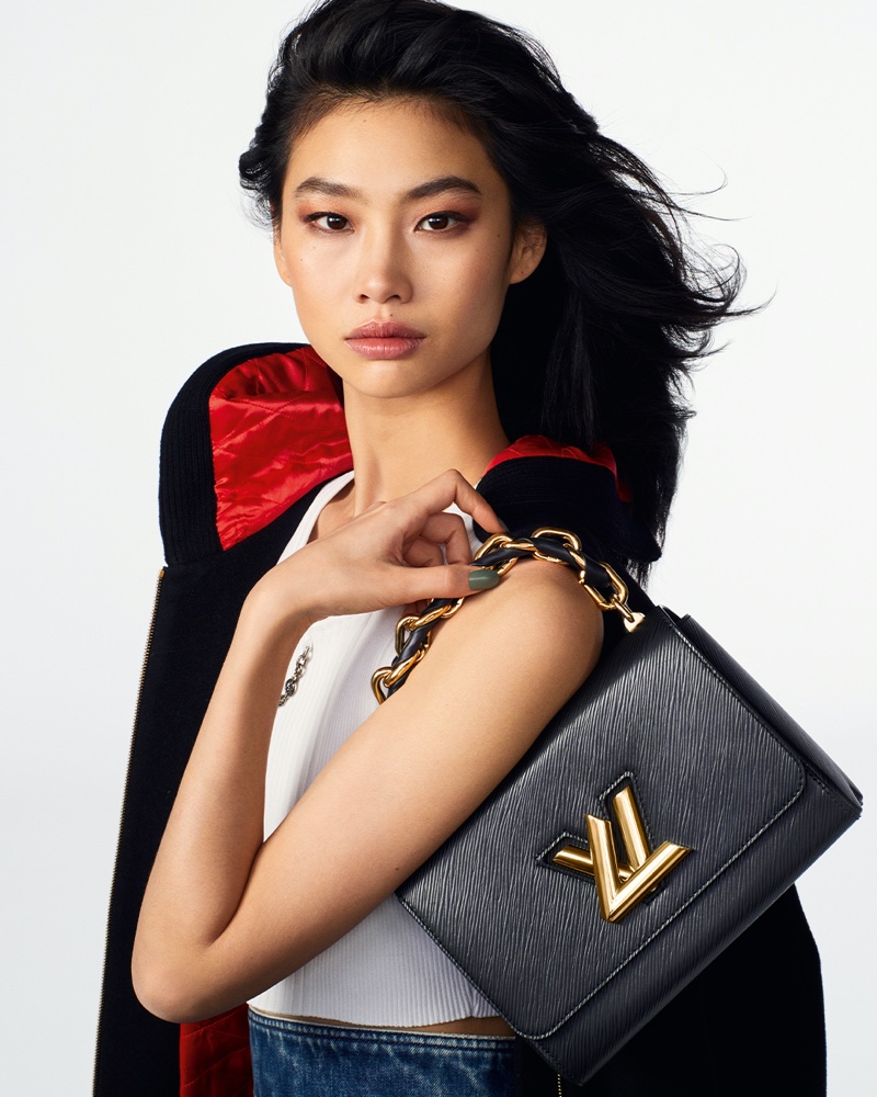 Hoyeon Jung poses for Louis Vuitton Twist spring 2022 campaign. Photo: Ethan James Green