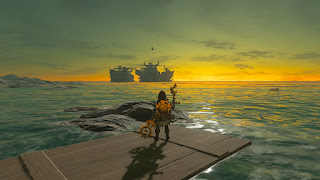 at the Akkala Sea, looking at some pirate ships at dawn