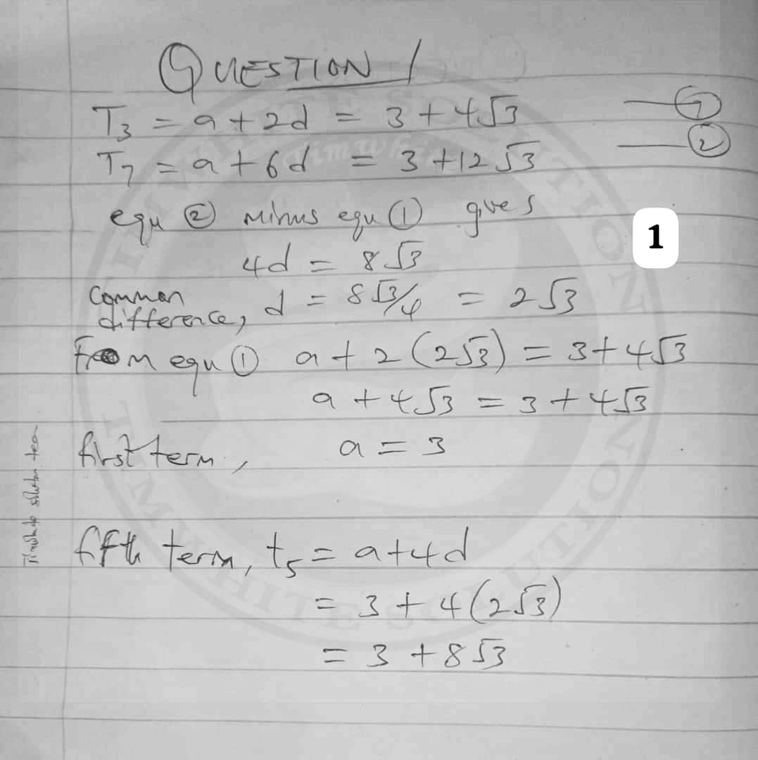 WAEC GCE Mathematics 2023/2024 Questions And Answers