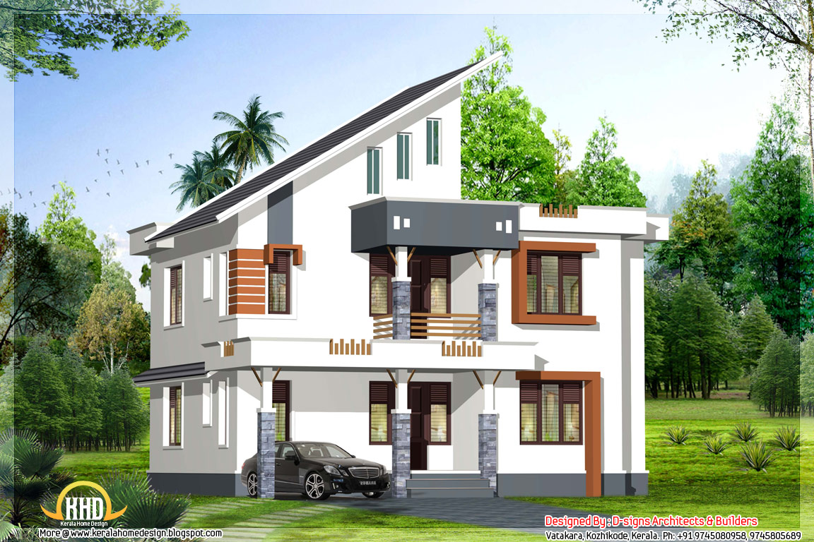 Exterior collections: Kerala home design 3D views of residential 