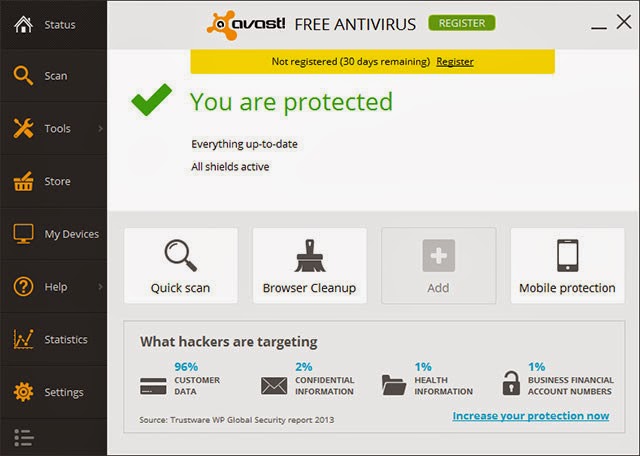 برنامج الحماية افاست Avast Free Antivirus