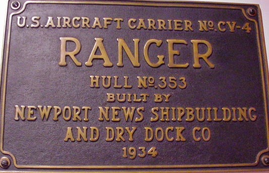 Hampton Roads Naval Museum: USS Ranger's (CV 4) Keel is Laid