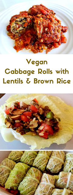 Vegan Cabbage Rolls with Lentils & Brown Rice