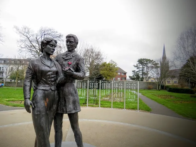 Statues representing the Rose of Tralee Festival in Tralee Ireland