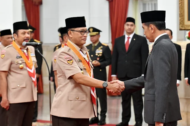 Presiden Jokowi Kukuhkan Pengurus Pramuka dan Lembaga Pemeriksa Keuangan Masa Bakti 2023-2028