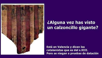 Calsonsillos gigáns, del siglo XIII segons los catalanistes, cuatribarrada, bandera, senyera, señal real,Aragón, Valencia, Catalunya