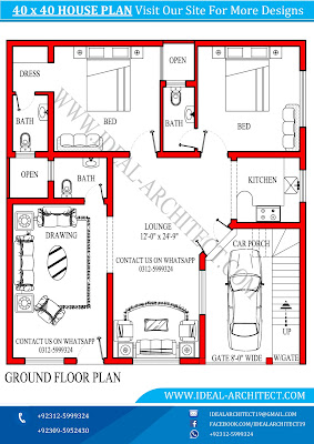 40x40 House Plan | 6 Marla House Design