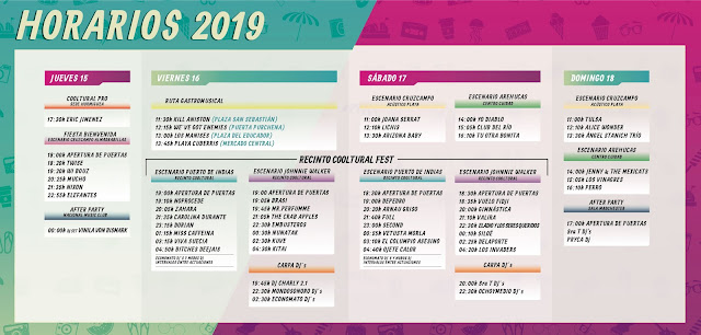 Horarios Cooltural Festival 2019