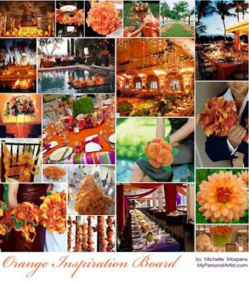 Wedding Color Orange Perfect for Fall weddings ORANGE INSPIRATION BOARD