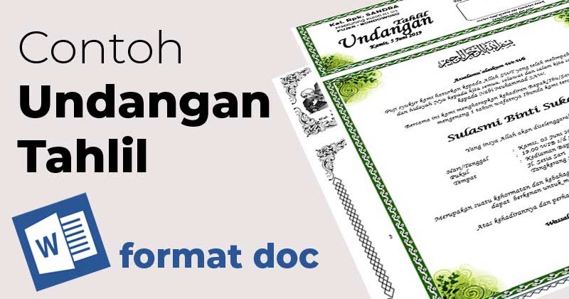 Contoh Undangan  Tahlil  Format Word Lengkap 7 Hari  40 Hari  