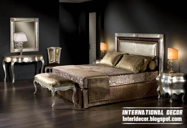 luxury classic bedroom furniture design  Italian bed antique
