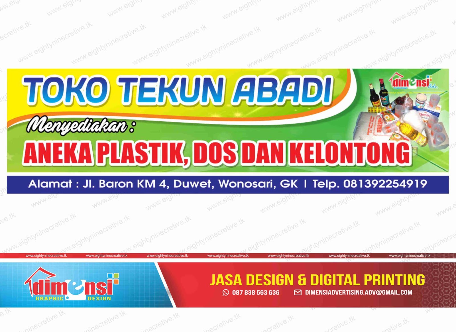 Download Spanduk Toko Kelontong Vector CDR DIMENSI 