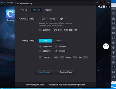 Nox app player setting performance