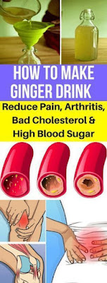 HOW TO MAKE GINGER DRINK TO REDUCE PAIN, ARTHRITIS, BAD CHOLESTEROL AND HIGH BLOOD SUGAR