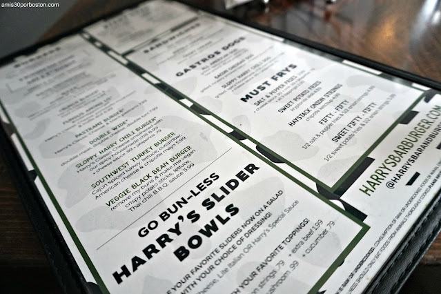 Carta de Harry's Bar & Burger en Providence, Rhode Island