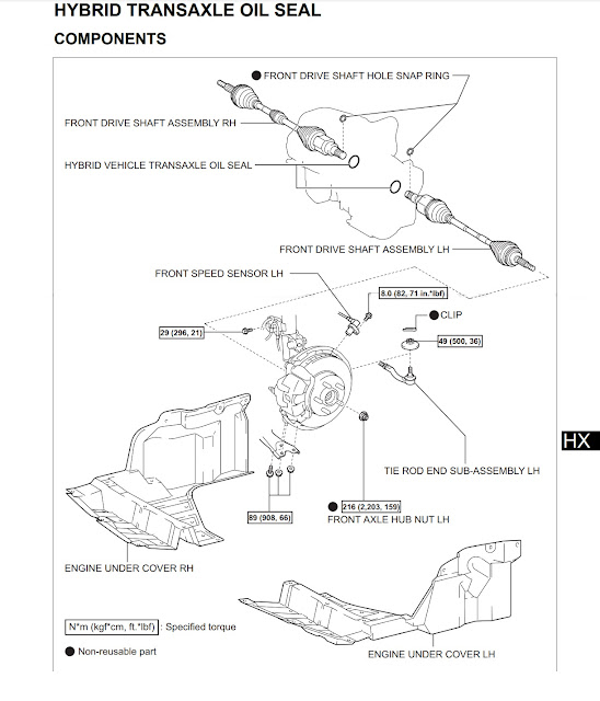 toyota prius driveshaft transaxle and suspension