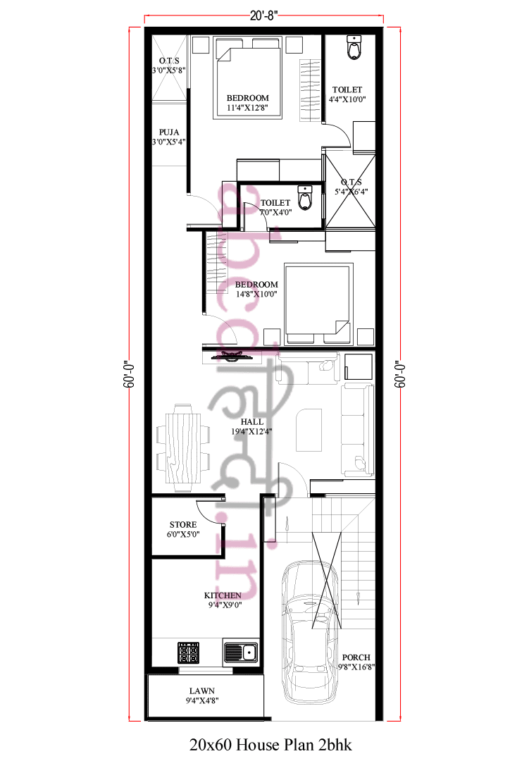 20x60 house plan