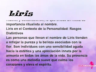 ▷ Significado del nombre Liris