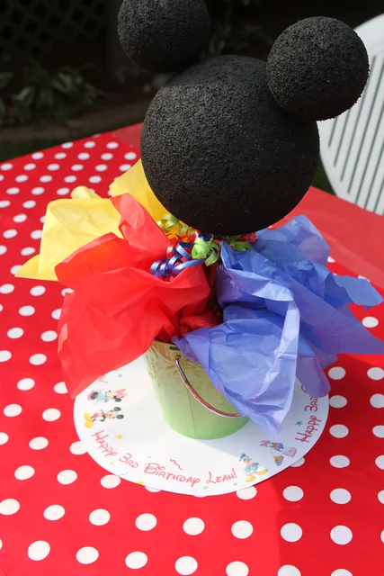 DIY Centerpieces for Mickey Mouse Clubhouse Themed Parties.