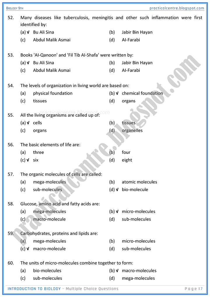 introduction-to-biology-mcqs-biology-9th-notes