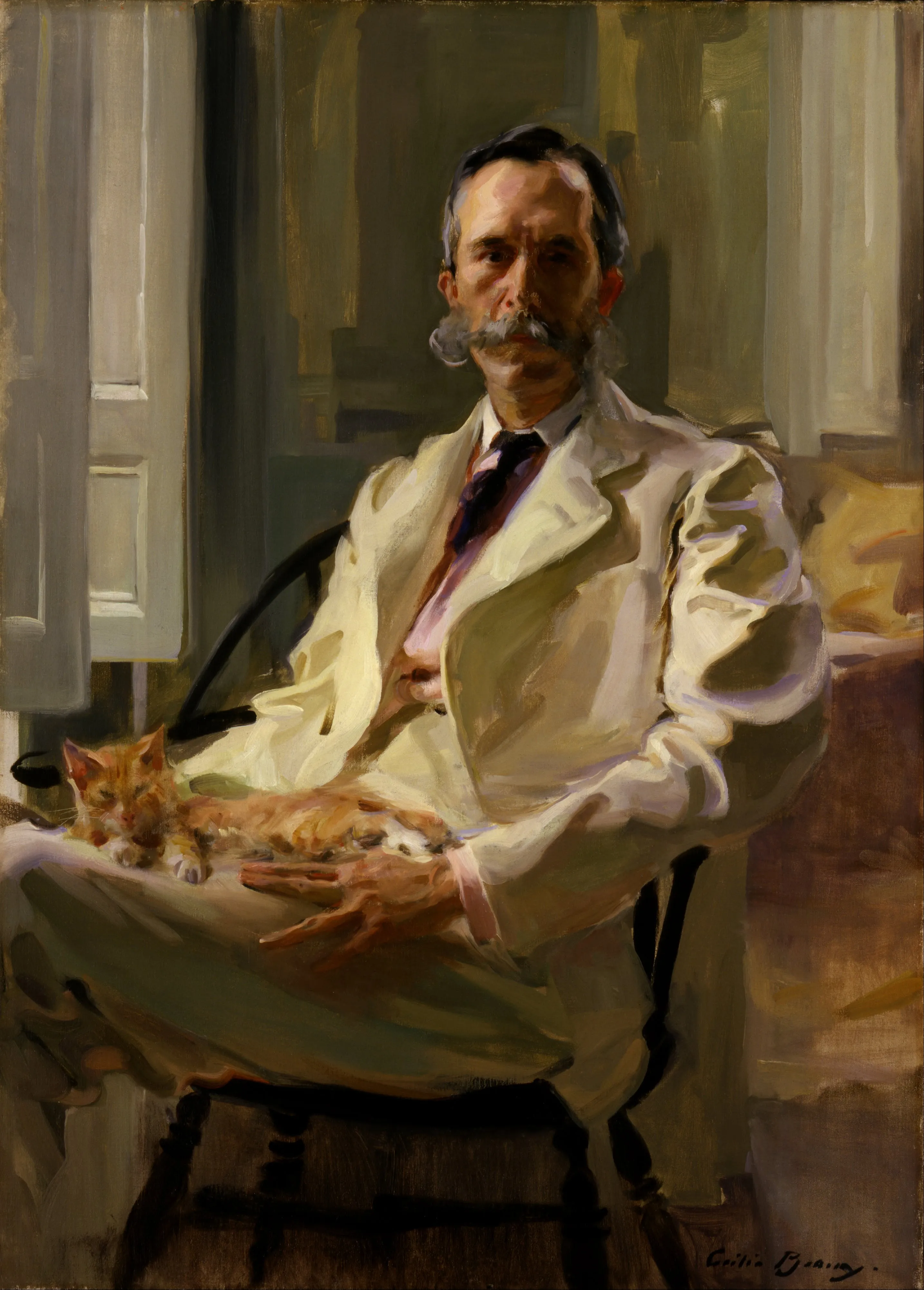 Cecilia-Beaux-Man-with-the-Cat-Henry-Sturgis-Drinker