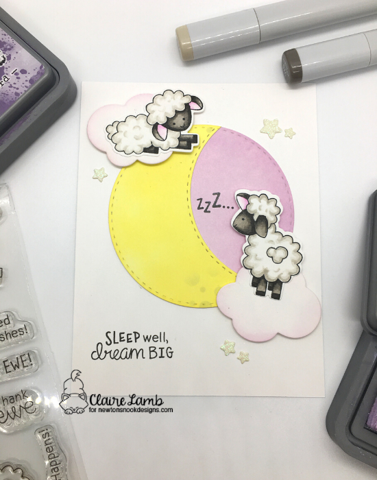 Sleep well. Dream Big by Claire features Baa, Circle Frames, and Bubbly by Newton's Nook Designs; #newtonsnook, #inkypaws, #cardmaking