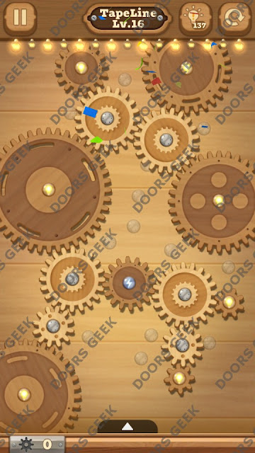 Fix it: Gear Puzzle [TapeLine] Level 16 Solution, Cheats, Walkthrough for Android, iPhone, iPad and iPod
