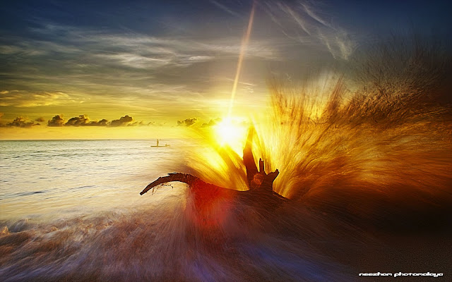 Big splash and sunrise