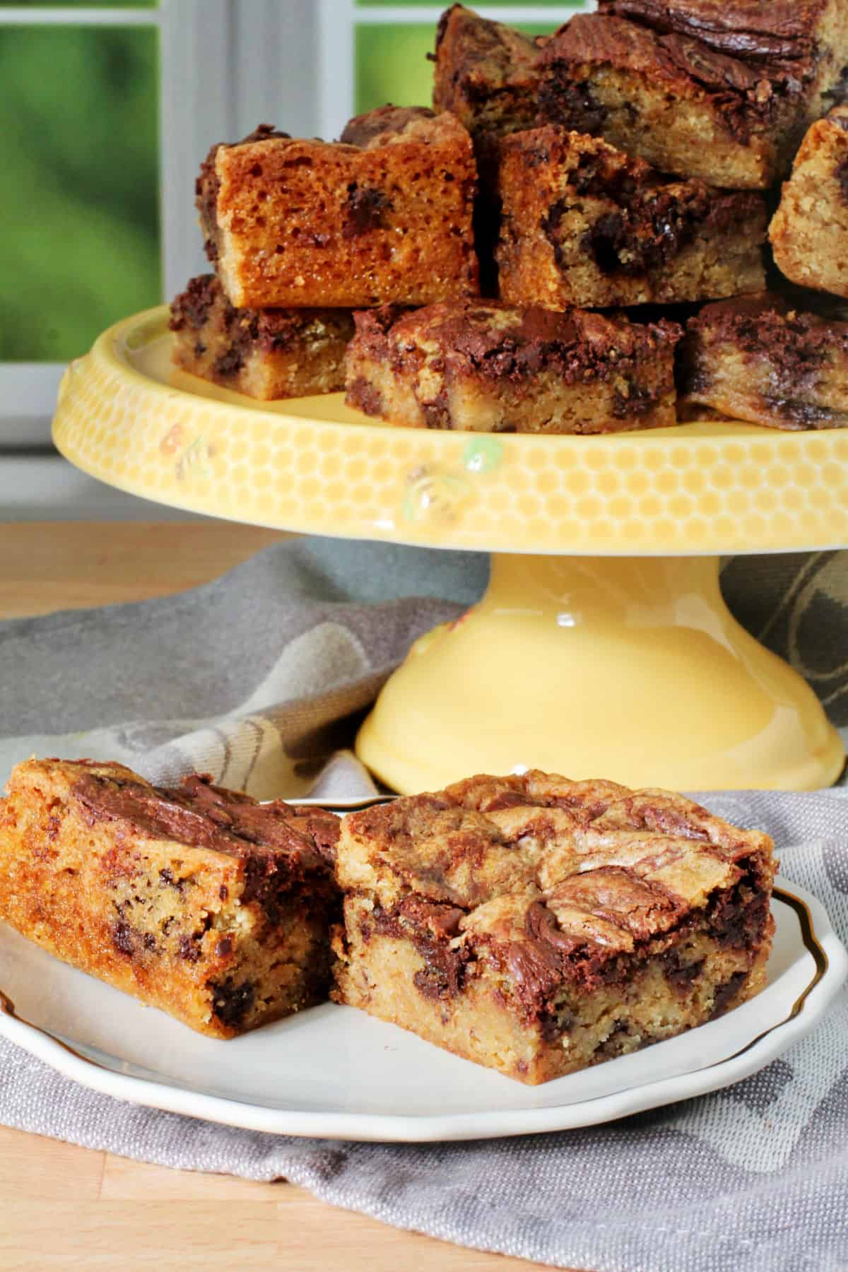Chocolate Chip Marble Square Blondies