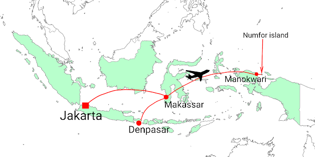 Flight Route to Numfor