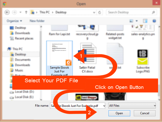 Choose your Files To Upload