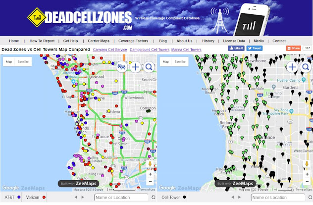Deadcellzones.com Map