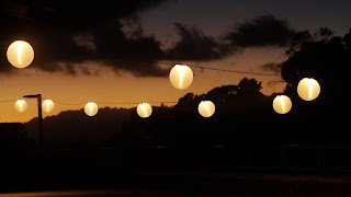 sunset view and street lights