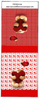 Teddy Bear in Love Free Printable Labels.