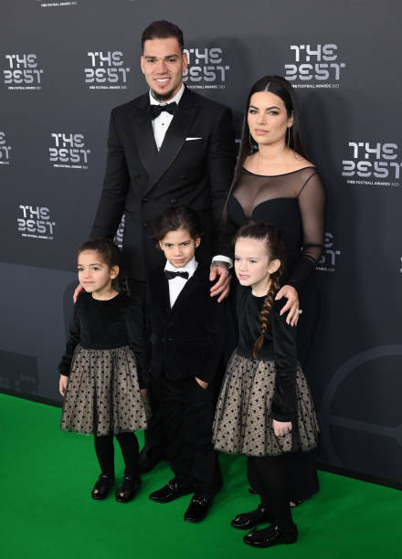Ederson and family attend the Best FIFA Football Awards