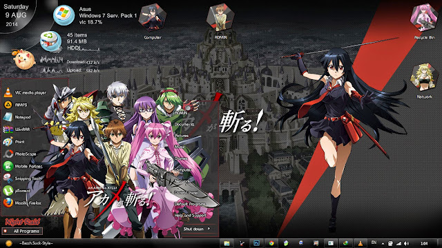 Akame ga Kill! Theme Win 7 by Bashkara