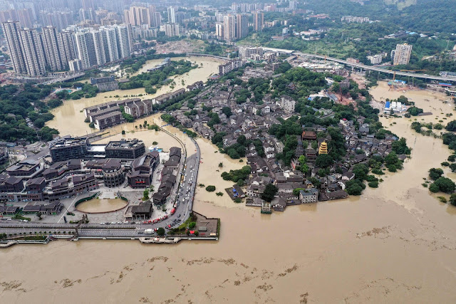 The southwestern Chinese city of Chongqing on Wednesday. Premier Li Keqiang visited the flood-stricken city this week.
