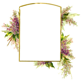 digital frame flower wisteria floral border clip art download craft supply
