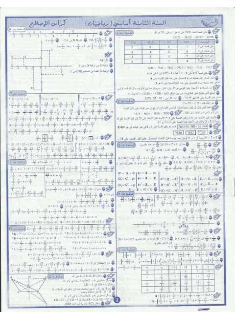 تحميل كتاب موازية التيسير في الرياضيات سنة ثامنة أساسي pdf, تحميل كتاب موازية رياضيات سنة ثامنة اساسي مع الاصلاح و تلاخيص