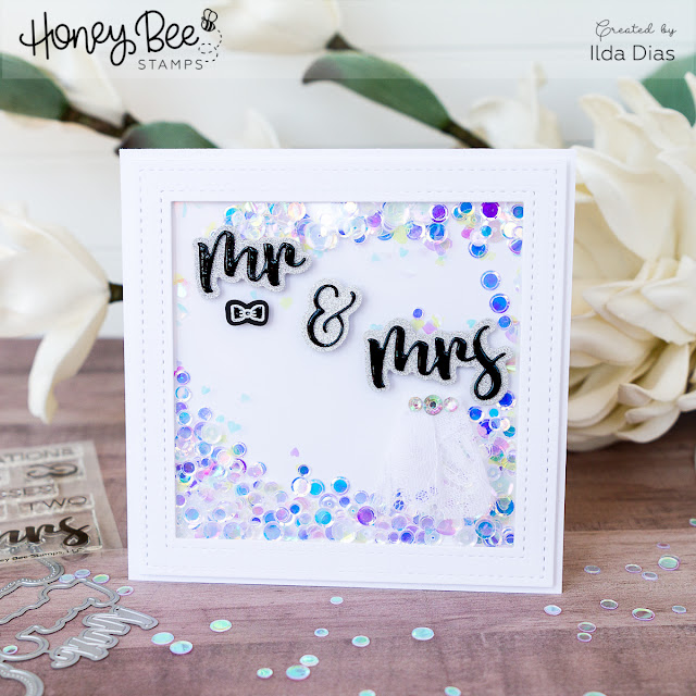 Mr and Mrs Shaker Card for Honey Bee Stamps Spring Release Blog Hop - Day 2 by Ilovedoingallthingscrafty