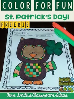 St. Patrick's Day Coloring Page Freebie