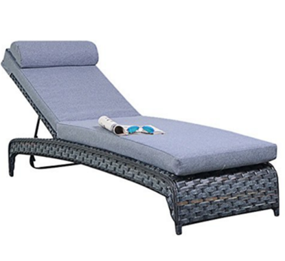 Port Royal Platinum Rattan Garden Furniture Sun Lounger