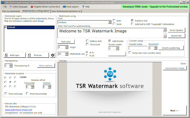 تحميل وتثبيت برنامج TSR WatermarkImage لحفظ الحقوق على الصور