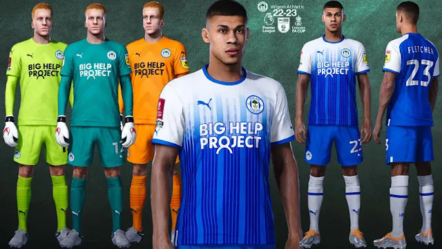 Wigan Athletic FC 22-23 Kits For eFootball PES 2021