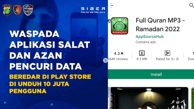 Subdit Siber Polda Metro Sebut Aplikasi Azan dan Shalat Curi Data Pribadi