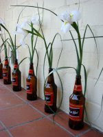 Lilies in Black Label quarts bottles